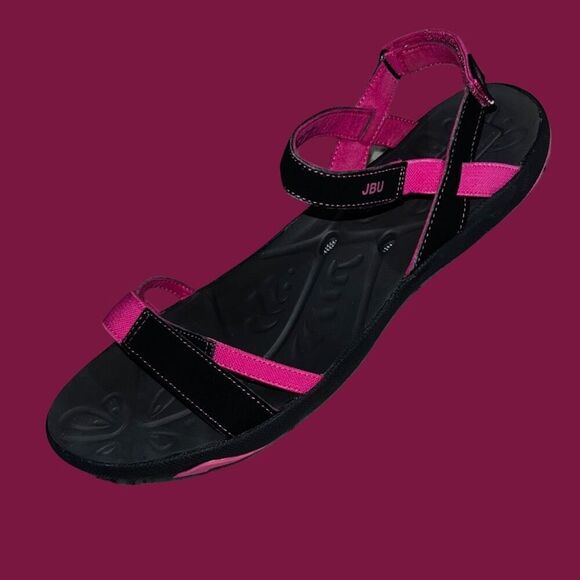 Jambu JBU Cyclone Flat Black/Pink Slip On Flip Flops Sandal Size 11 - Picture 2 of 12